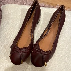 Tory Burch ballerina small pumps maroon burgundy